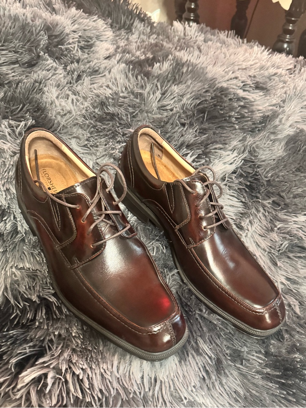 Florsheim Men's Dark Brown Leather Lace-Up Derby Oxfords